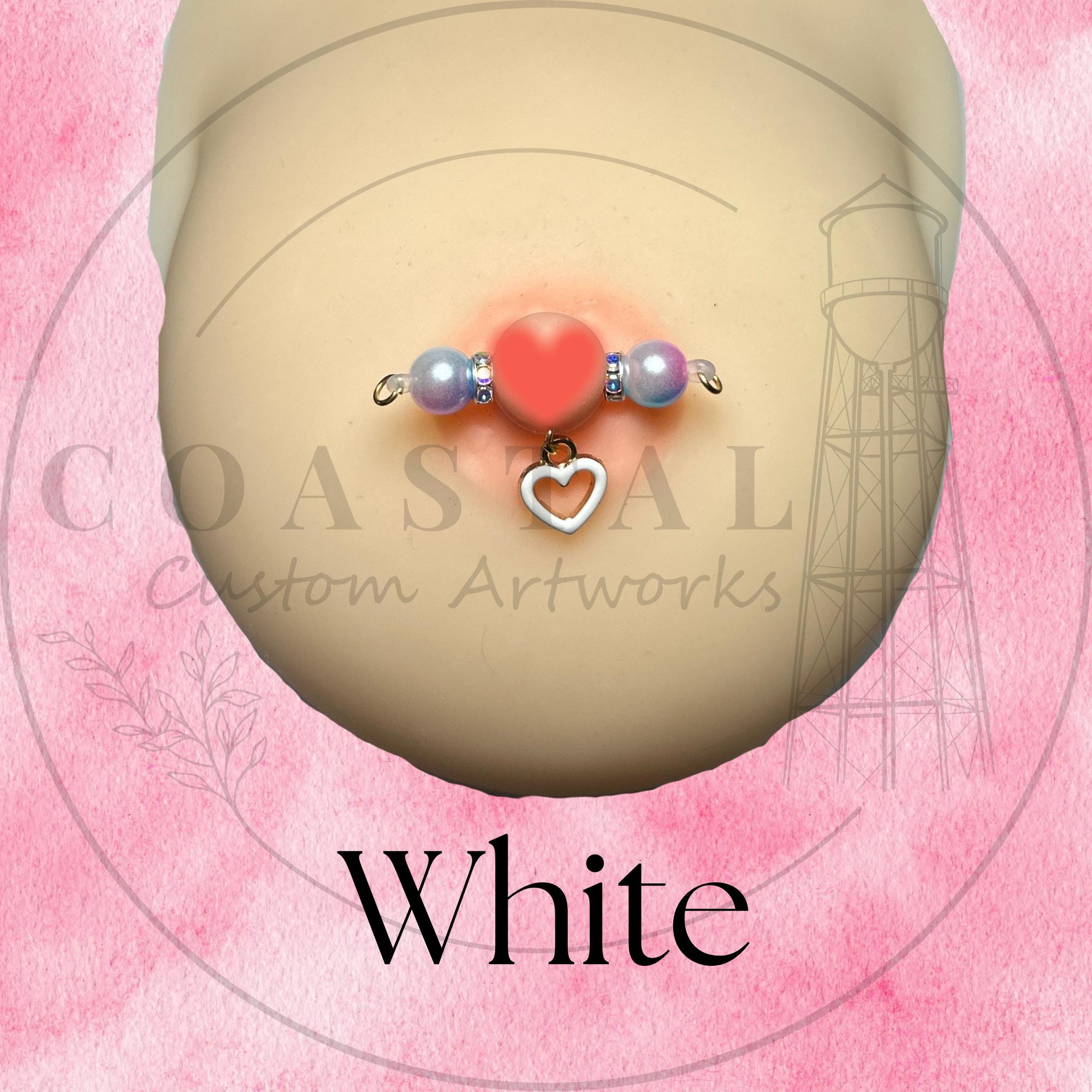 Additional view of Heart Charms Faux Nipple Rings
