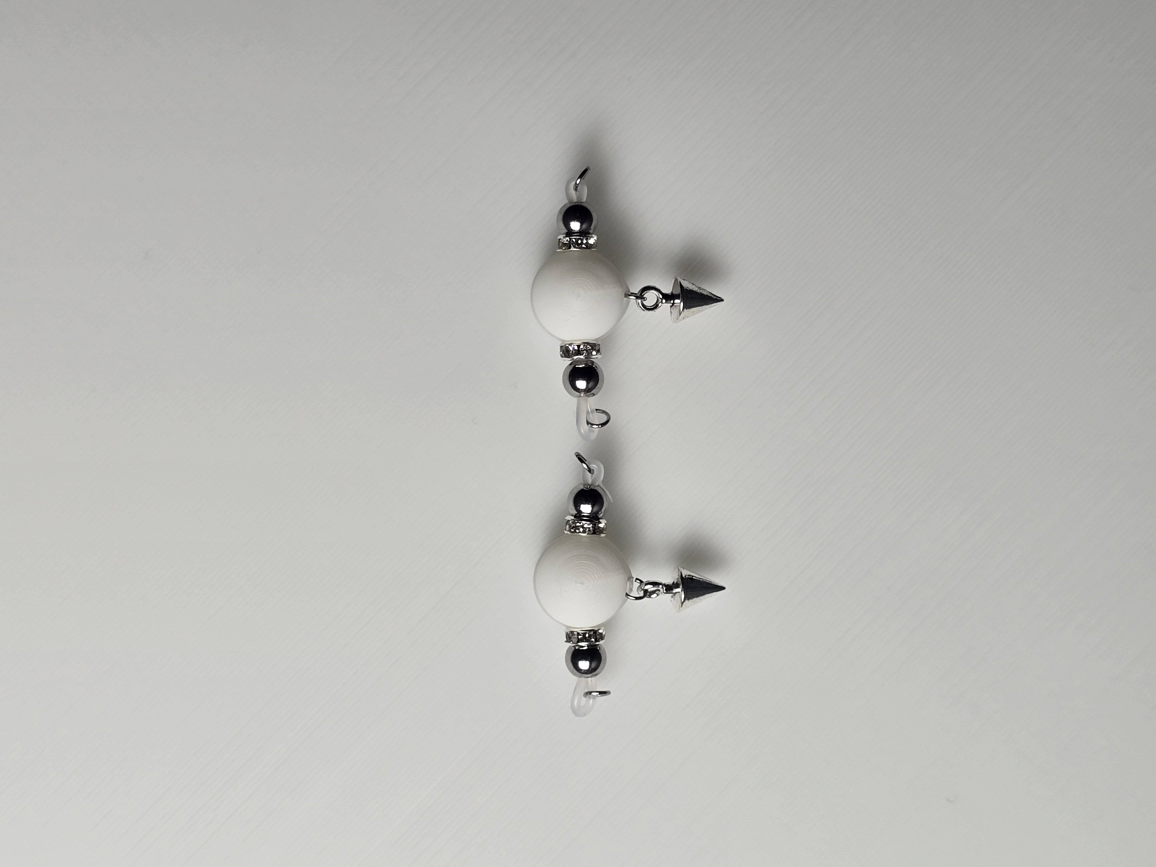 Additional view of Pair of Stainless Steel with Spike Pendants