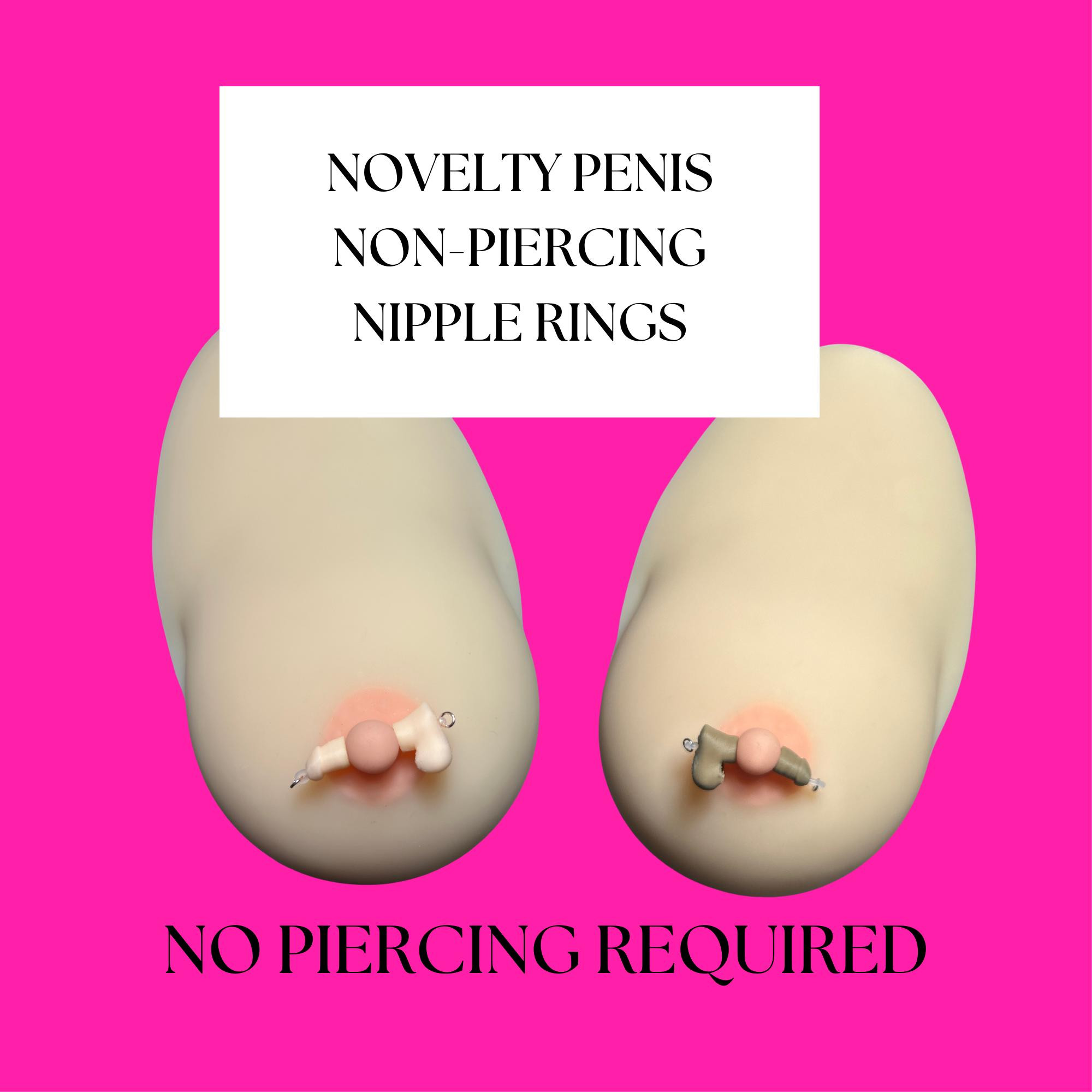 Additional view of Novelty Penis Faux Nipple Rings