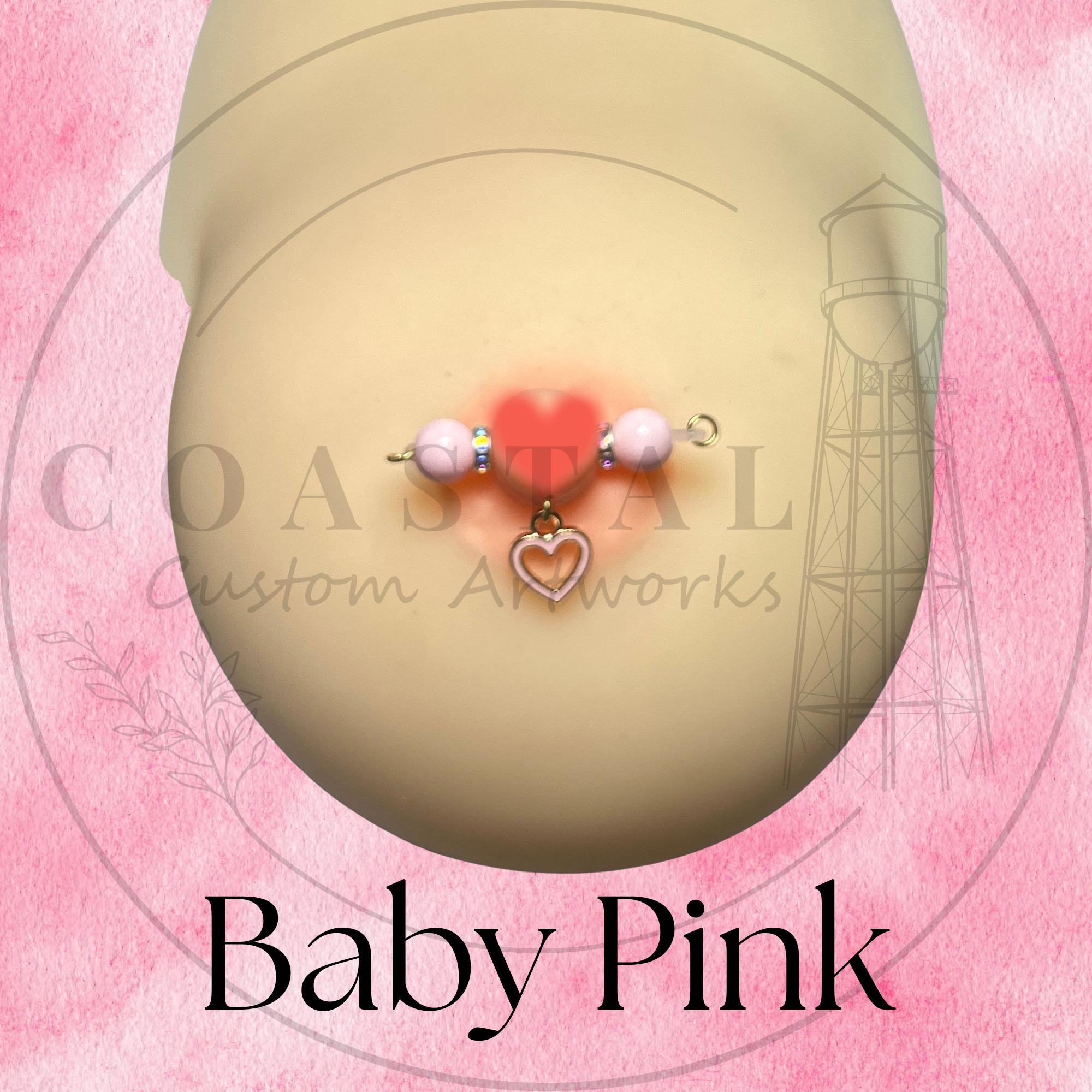 Additional view of Heart Charms Faux Nipple Rings