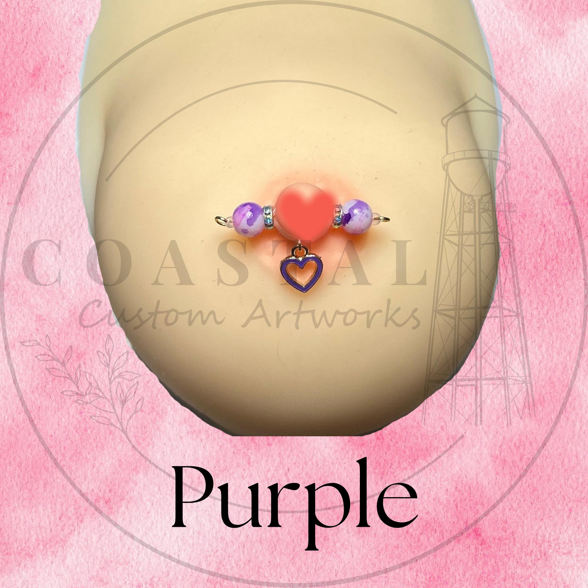 Additional view of Heart Charms Faux Nipple Rings