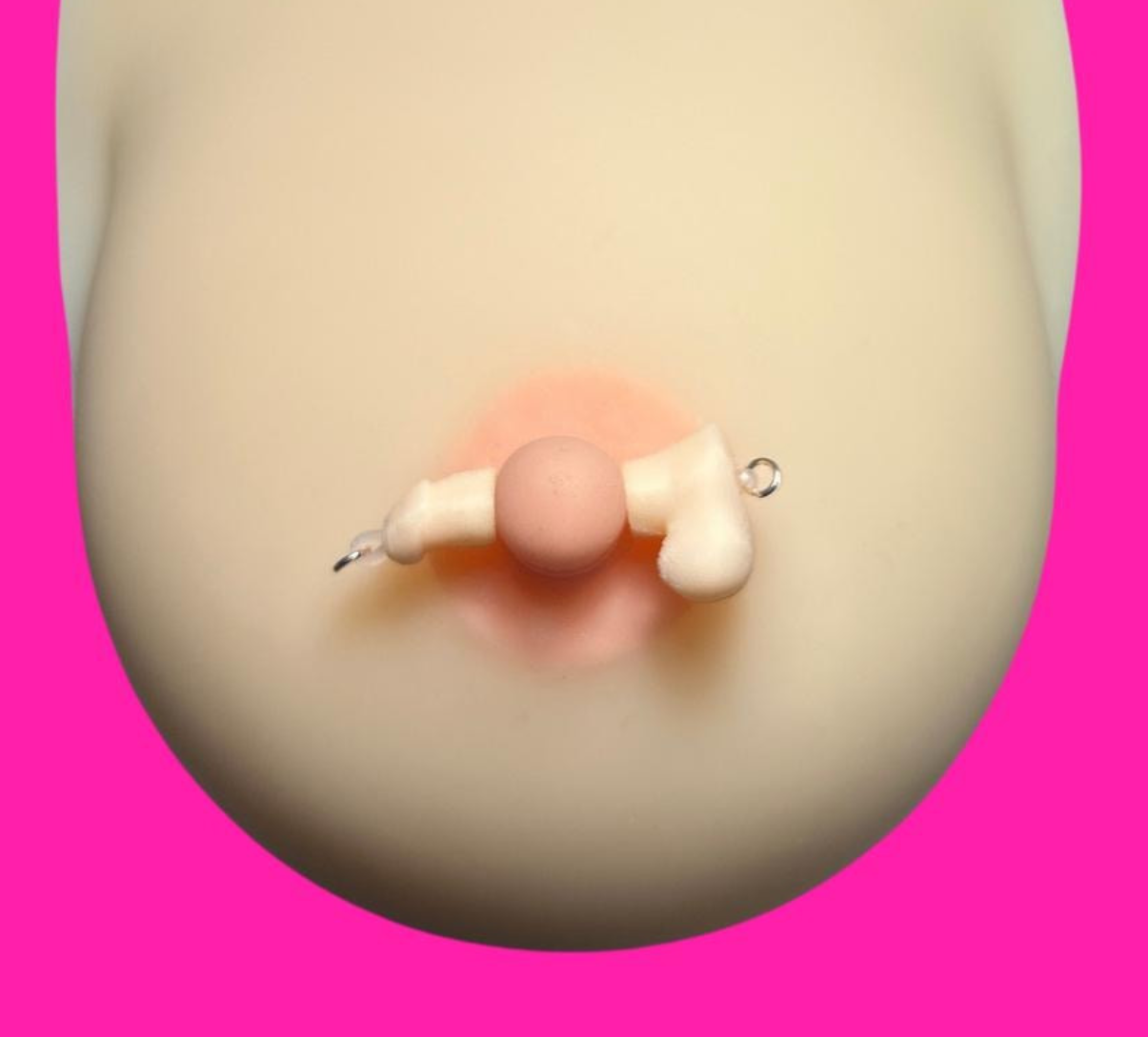 Novelty Penis Faux Nipple Rings