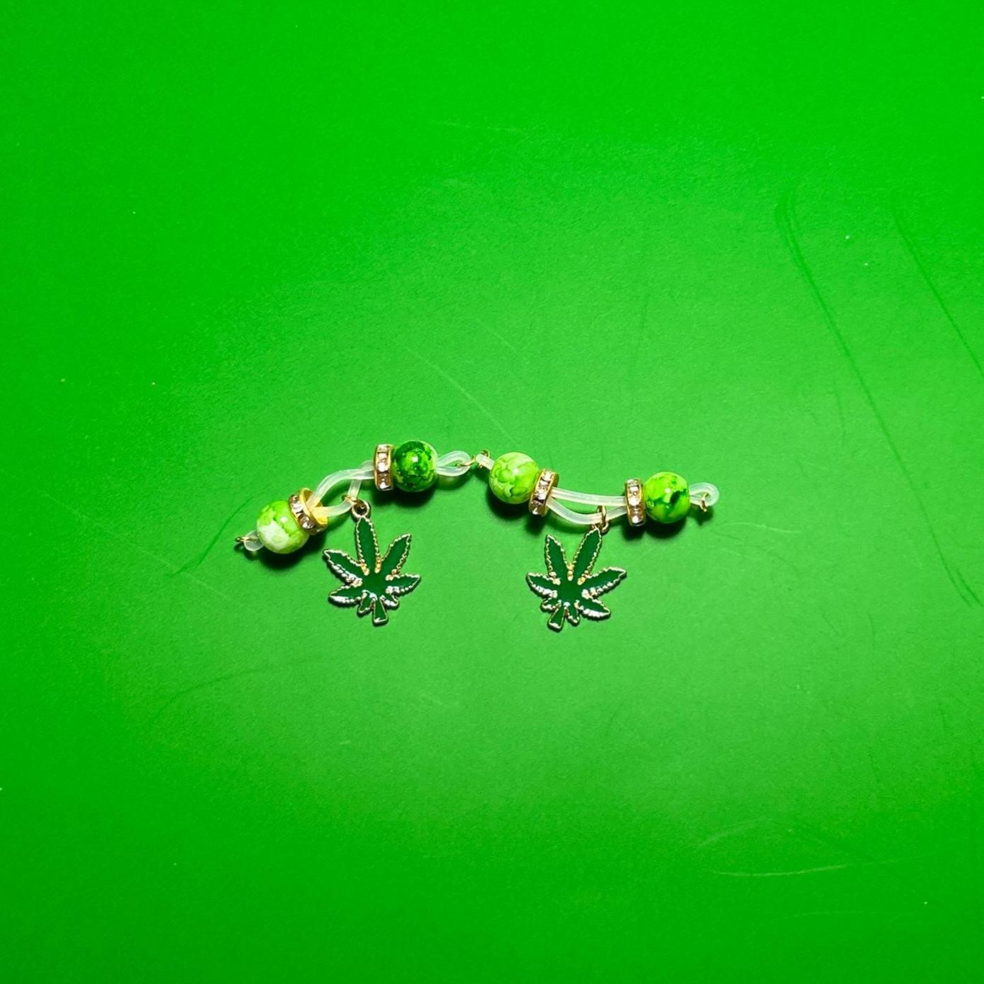 Additional view of Marijuana Leaf Faux Nipple Rings