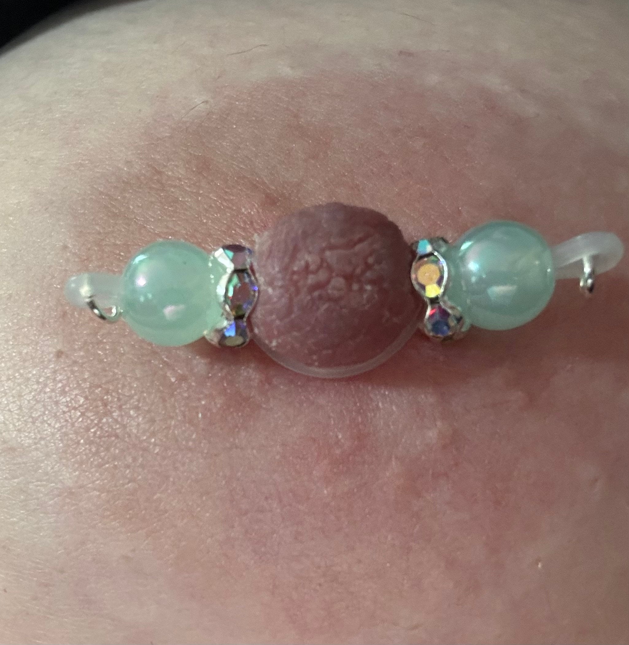Review photo for Pearl Color Fake Nipple Rings